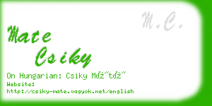 mate csiky business card